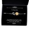 Joke Wife, You Complete me and Your Smile brightens up My Day Like no Other can or Ever Will!, Christmas Sunflower Bracelet for Wife view 1