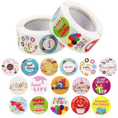 1000 Pieces Happy Birthday Stickers for Kids Classroom Party Decoration (1 Inch,2 Rolls)