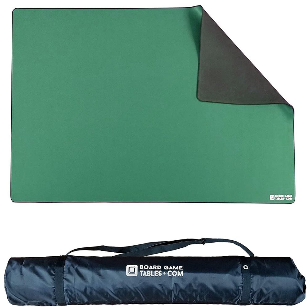 Board Game Playmat [3'x5'/Thick Super Cushioned/Stitched Edge/Water Resistant] with Carrying Case - for Tabletop Board Games, Card Games, RPG Games (Medium, Green)