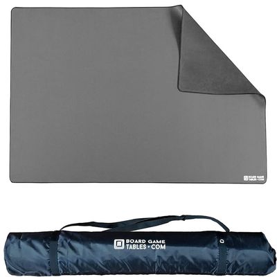 Board Game Playmat [3'x5'/Thick Super Cushioned/Stitched Edge/Water Resistant] with Carrying Case - for Tabletop Board Games, Card Games, RPG Games (Medium, Gray)