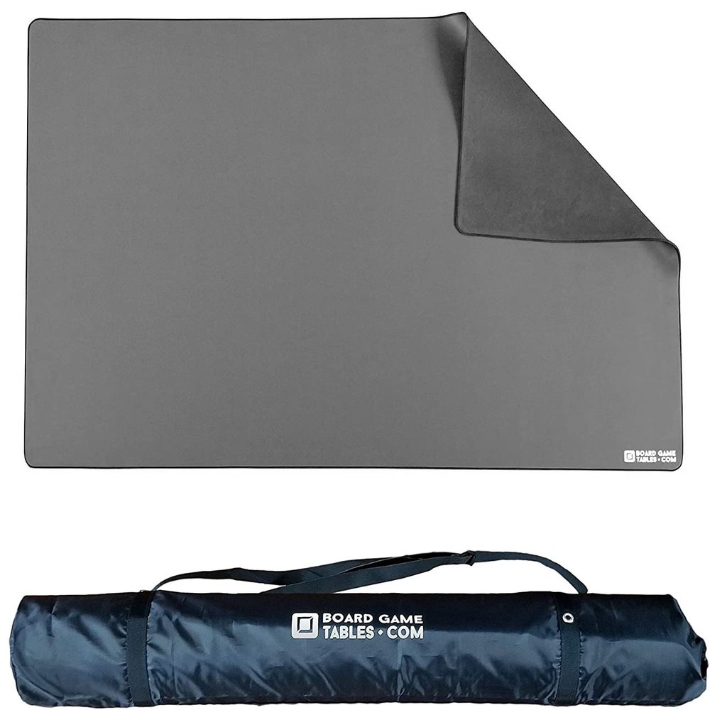 Board Game Playmat [3'x5'/Thick Super Cushioned/Stitched Edge/Water Resistant] with Carrying Case - for Tabletop Board Games, Card Games, RPG Games (Medium, Gray)