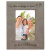 CustomGiftsNow When a Baby is Born so is a Mammy Laser Engarved Faux Leather Grey Leatherette Wall Hanging/Tabletop 4x6 Vertical Picture Group Family New Grandchild Baby Photo Frame view 1