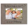 CustomGiftsNow When a Baby is Born so is a Mammy Laser Engarved Faux Leather Grey Leatherette Wall Hanging/Tabletop 8x10 Landscape Picture Group Family New Grandchild Baby Photo Frame view 1