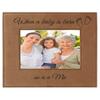 CustomGiftsNow When a Baby is Born so is a Ma Laser Engarved Faux Leather Dark Brown Leatherette Wall Hanging/Tabletop 4x6 Landscape Picture Group Family New Grandchild Baby Photo Frame view 1