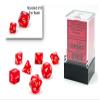 Chessex Dice Set  10mm Translucent Red/White Plastic Polyhedral Dice Set  Dungeons and Dragons D&D DND TTRPG Dice  Includes 7 Dice - D4 D6 D8 D10 D12 D20 D% (CHX20374) view 1