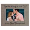 CustomGiftsNow When a Baby is Born so are Great Grandparents Laser Engarved Faux Leather Grey Leatherette Wall Hanging/Tabletop 4x6 Landscape Picture Group Family New Grandchild Baby Photo Frame view 1