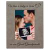 CustomGiftsNow When a Baby is Born so are Great Grandparents Laser Engarved Faux Leather Grey Leatherette Wall Hanging/Tabletop 8x10 Vertical Picture Group Family New Grandchild Baby Photo Frame view 1