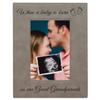 CustomGiftsNow When a Baby is Born so are Great Grandparents Laser Engarved Faux Leather Grey Leatherette Wall Hanging/Tabletop 5x7 Vertical Picture Group Family New Grandchild Baby Photo Frame view 1
