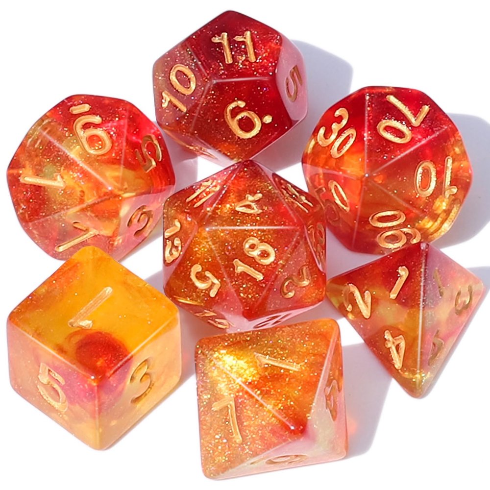 CiaraQ DND Polyhedral Dice Set with a Black Dice Bag for D&D RPG MTG Role Playing Table Games