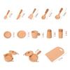 MONT PLEASANT Play Kitchen Accessories Montessori Wooden Toys Kids Kitchen Set Cookware Plates Dishes Pots Pans Cooking Playset 15 Pieces Sensory Toys for Toddlers Girls Boys With Storage Bag view 2