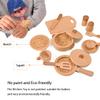 MONT PLEASANT Play Kitchen Accessories Montessori Wooden Toys Kids Kitchen Set Cookware Plates Dishes Pots Pans Cooking Playset 15 Pieces Sensory Toys for Toddlers Girls Boys With Storage Bag view 3
