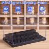 2 Pack Minifigure Display Case for Action Figures Blocks, Clear Dustproof Acrylic Display Box Storage with 3 Movable Steps Gifts for Children,Black view 2