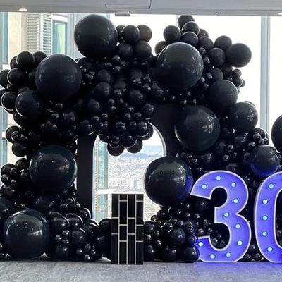 110Pcs Black Balloons Different Sizes 18/12/10/5 Inch - Matte Black Latex Balloon Garland Arch Kit for Wedding Retirement Anniversary Graduation Birthday Halloween Theme Party Decorations Supplies