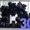 110Pcs Black Balloons Different Sizes 18/12/10/5 Inch - Matte Black Latex Balloon Garland Arch Kit for Wedding Retirement Anniversary Graduation Birthday Halloween Theme Party Decorations Supplies view 1