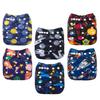 ALVABABY Baby Cloth Diaper 6 Pack with 12 Inserts One Size Cloth Diaper Covers Adjustable Washable Reusable for Baby Girls and Boys view 1