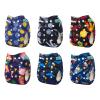 ALVABABY Baby Cloth Diaper 6 Pack with 12 Inserts One Size Cloth Diaper Covers Adjustable Washable Reusable for Baby Girls and Boys view 2