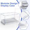 Mlikero 2 Pack Display Case for Minifigures Action Figures Blocks, Clear Dustproof Acrylic Display Box Storage with 3 Movable Steps Gifts for Children,Gray view 4