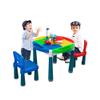 4-in-1 Kid Activity Table Set w/2 Chairs & 71Pcs Blocks, Compatible with Classic Blocks, Water/Sand Table, Building Block Table Play & Arts & Crafts Table with Storage for Boys Girls 3-6, Multi Color view 1