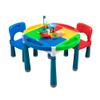 4-in-1 Kid Activity Table Set w/2 Chairs & 71Pcs Blocks, Compatible with Classic Blocks, Water/Sand Table, Building Block Table Play & Arts & Crafts Table with Storage for Boys Girls 3-6, Multi Color view 2