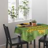 ZOE GARDEN Square Tablecloth Waterproof & Stainproof Tablecloths, Happy Groundhog Day Washable Polyester Table Cloth Wrinkle-Free Fabric Table Cover for Dining/Party/Wedding Spring Green Blue Holiday view 3