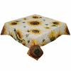 Square Tablecloth Waterproof & Stainproof Tablecloths,Spring Summer Bumble Bee Sunflower Washable Polyester Table Cloth Wrinkle-Free Fabric Table Cover for Dining/Party/Wedding Rustic Sunshine Flowers view 2