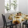 Square Tablecloth Waterproof & Stainproof Tablecloths,Spring Summer Bumble Bee Sunflower Washable Polyester Table Cloth Wrinkle-Free Fabric Table Cover for Dining/Party/Wedding Rustic Sunshine Flowers view 3