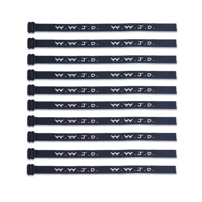 (10) Pack - W.W.J.D. Bracelets - 22 Individual Colors To Choose From - Mix and Match (Black & White)