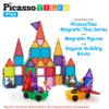 PicassoTiles Magnetic Car Play Set with Action Figures for Kids 3+ - STEM Building Block Vehicle Toy view 2