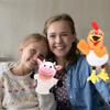 Easfan Chicken Hand Puppet Plush Animal Toy with Movable Mouth for Role Play Storytelling Preschool Teaching Birthday Gifts for Kids Boys Girls, 11'' view 4