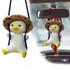 2 Pack Swinging Duck Car Hanging Ornament, Cute Swing Duck Rear View Mirror Hanging Pendant Car Accessories Interior Funny Toy Gifts for Men Women view 3