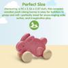 PlanToys Pink Push Along Bunny Wooden Montessori Movement and Coordination Toy | Gross Motor, Rhythm and Cause & Effect Early Learning Activity | Eco Friendly Push Toy for Active Play view 2