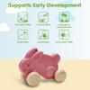 PlanToys Pink Push Along Bunny Wooden Montessori Movement and Coordination Toy | Gross Motor, Rhythm and Cause & Effect Early Learning Activity | Eco Friendly Push Toy for Active Play view 4