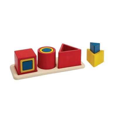 PlanToys Nesting Puzzle Wooden Toy Set for Kids Ages 3+ | Montessori Stacking & Shape Recognition Activity for Spatial Awareness, Creativity & Coordination | Eco-Friendly Educational Toy