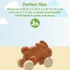 PlanToys Brown Push Along Bunny Wooden Montessori Movement and Coordination Toy | Gross Motor, Rhythm and Cause & Effect Early Learning Activity | Eco Friendly Push Toy for Active Play view 2