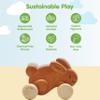 PlanToys Brown Push Along Bunny Wooden Montessori Movement and Coordination Toy | Gross Motor, Rhythm and Cause & Effect Early Learning Activity | Eco Friendly Push Toy for Active Play view 3