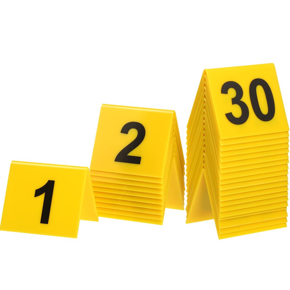 30 Pack Evidence Markers Crime Scene Markers Tents Evidence Number Cards Crime Scene Decorations Party Decorations for Kids Adults Detective Clue Game Halloween Props