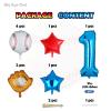 1st Baseball Birthday Party Decorations Foil Balloons Set First Birthday Party Supplies Glove Round Baseball Bat Theme Mylar Balloon Boys Blue Rookie of The Year Bouquet view 2