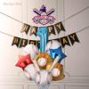 1st Baseball Birthday Party Decorations Foil Balloons Set First Birthday Party Supplies Glove Round Baseball Bat Theme Mylar Balloon Boys Blue Rookie of The Year Bouquet view 4