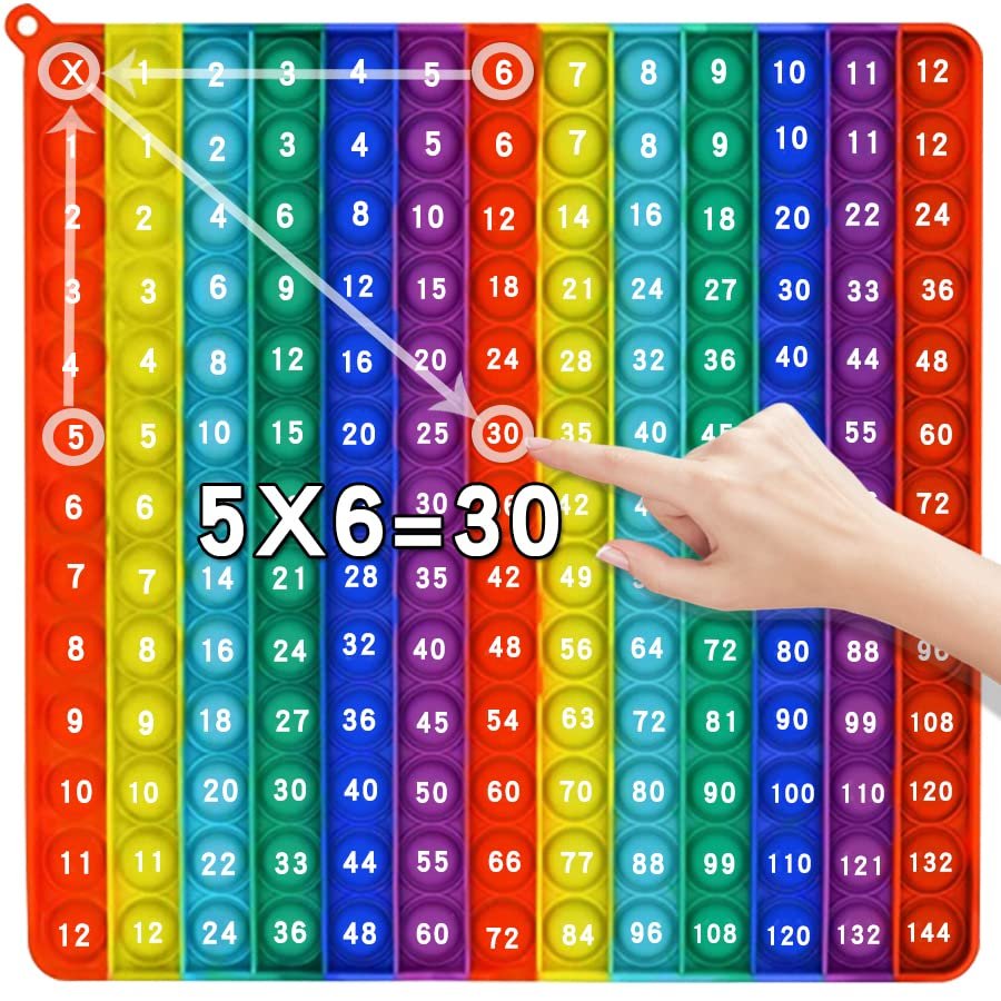 AK-SHIP Multiplication Game Table Bubble Toys Relieve Stress and Anxiety Multiplication Flash Cards 3rd Grade ducation Various Teaching Operations (Multiplication Table 12*12)