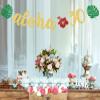 Aloha 30 Banner, Aloha Party Decorations, Hawaiian 30th Birthday Banner for Tropical Luau Birthday Party Decorations, Palm Leaf Decorations Gold Green Glitter view 3
