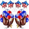 24 Pcs 250th Anniversary Patriotic Eagle Balloon USA Blue White and Red Balloons Memorial Day Party Decorations Large Eagle Foil Balloons Fourth of July Star American Flag Decor for Birthday Party view 1