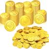 Charniol 200 Pcs St. Patrick's Day Pirate Gold Coins Plastic Gold Treasure Fake Pirate Coins Decorations for Party Favor Supplies, Treasure Hunting Game Party Decorations view 1