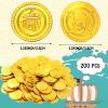 Charniol 200 Pcs St. Patrick's Day Pirate Gold Coins Plastic Gold Treasure Fake Pirate Coins Decorations for Party Favor Supplies, Treasure Hunting Game Party Decorations view 2