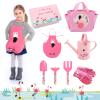 Altdorff Kids Garden Tools, Yard Tools Kit for Garden, Beach, Outdoor Play, Include Shovel, Rake, Fork, Kids Apron, Tote Bag, Garden Gloves and Watering Can, Educational Garden Toys Gifts for Girls view 1