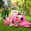 Altdorff Kids Garden Tools, Yard Tools Kit for Garden, Beach, Outdoor Play, Include Shovel, Rake, Fork, Kids Apron, Tote Bag, Garden Gloves and Watering Can, Educational Garden Toys Gifts for Girls view 3