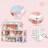 ROBOTIME Doll House Wooden Dollhouse for Kids 3 4 5 6 Years Old, Doll House w/28PCS Furniture Plastic, for 3.3Dolls, Birthday Presents for Toddler 3+ view 4