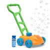 Little Kids FUBBLES NO Spill Bubble Lawn Mower | Includes 4oz Non Tox Refill Solution | Automatic Bubble Blower Machine | Toddler Outdoor Bubble Toy, Orange view 1