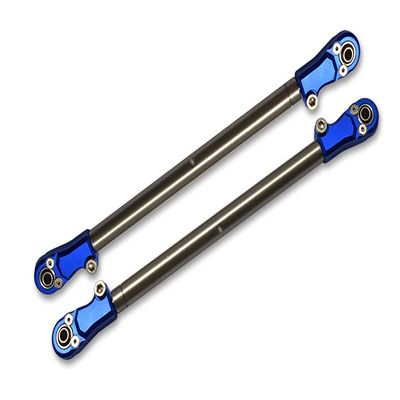 2pc Set Upgrades Stainless Steel Adjustable Rear Upper Chassis Link Tie Rods with Aluminium Ends with Team LOSI 1/6 4WD Super Baja Rey 2.0 LOS05021 rc Cars by GPM (Blue)