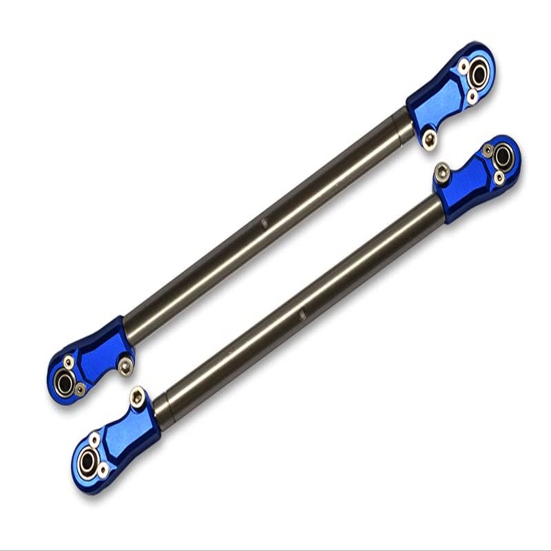 2pc Set Upgrades Stainless Steel Adjustable Rear Upper Chassis Link Tie Rods with Aluminium Ends with Team LOSI 1/6 4WD Super Baja Rey 2.0 LOS05021 rc Cars by GPM (Blue)