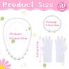 Zhanmai 6 Sets Girls Tea Party Dress Play Set Includes 6 Daisy Tea Party Hats, 6 Straw Purse, 6 Pairs Gloves, 6 Pearl Necklace Bracelet Set for Girls Princess Tea Birthday Supplies view 3